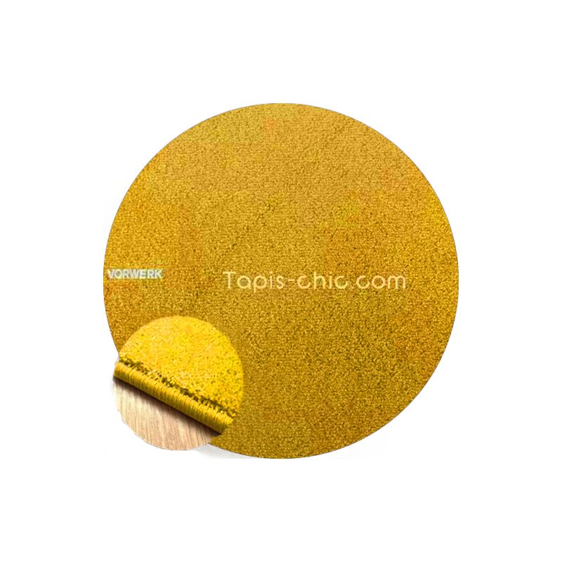 Tapis sur mesure Rond haut de gamme Lyrica Jaune