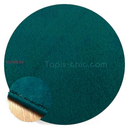 Tapis sur mesure Rond haut de gamme Lyrica Bleu Canard