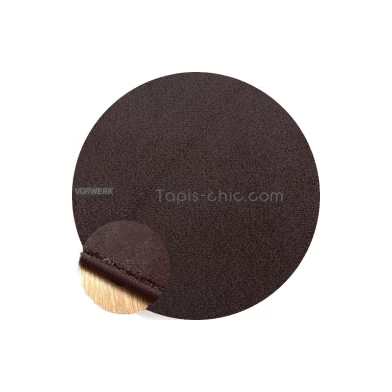 Tapis sur mesure Rond haut de gamme Lyrica Marron