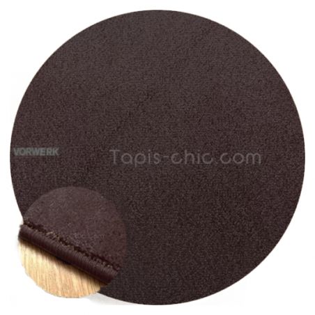 Tapis sur mesure Rond haut de gamme Lyrica Marron