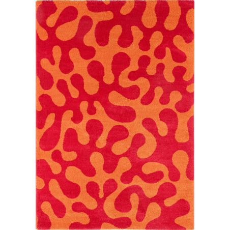 Tapis design seventies rouge Groove 