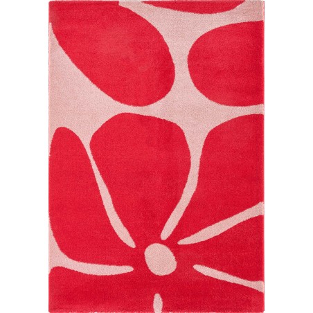 Tapis design fleurs seventies rouge Blackpool