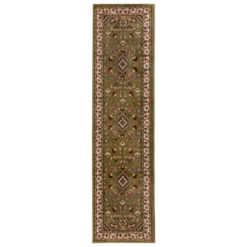 Tapis de salon à motifs persans vert Sherborne couloir