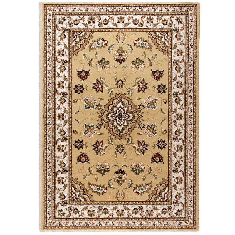 Tapis de salon à motifs persans beige Sherborne