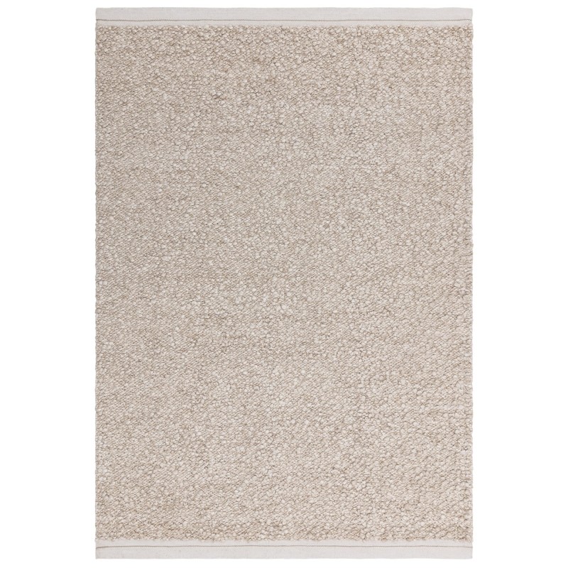 Tapis de salon original en laine et viscose tissé main taupe Orme