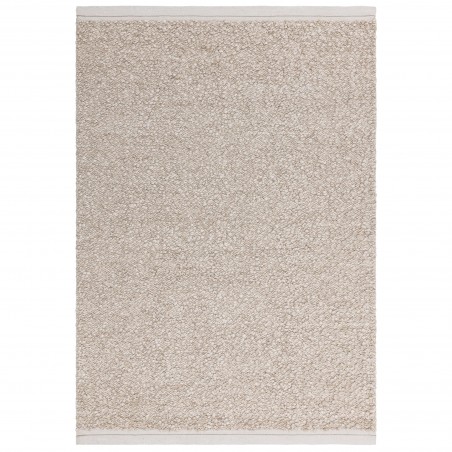 Tapis de salon original en laine et viscose tissé main taupe Orme