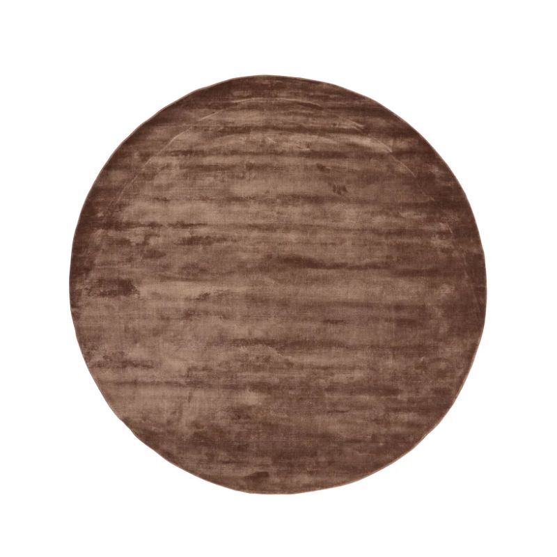 Tapis rond Lucens Ambre en viscose