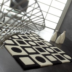 Tapis Contemporain Simbols Noir et Blanc en Laine