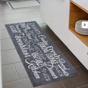 Tapis de cuisine avec écriture "breakfast"